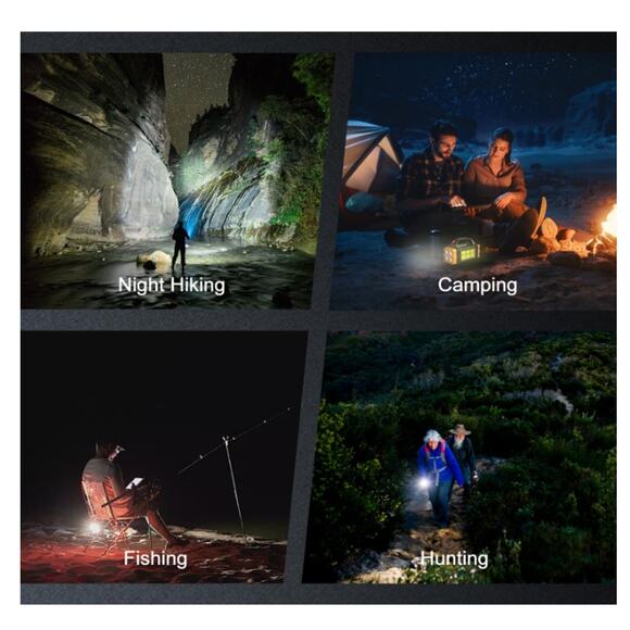 Solar LED Flashlight, HighLumen Rechargeable Spotlight, 4 Light Mode Searchlight - Picture 6 of 6